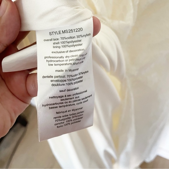 Melissa Sweet Leaf Pattern Lace A-Line Wedding Dress Size 14 - Picture 10 of 17